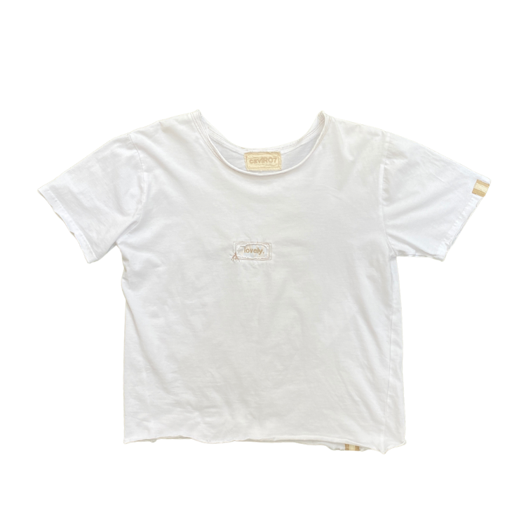 White 'lovely' Tee